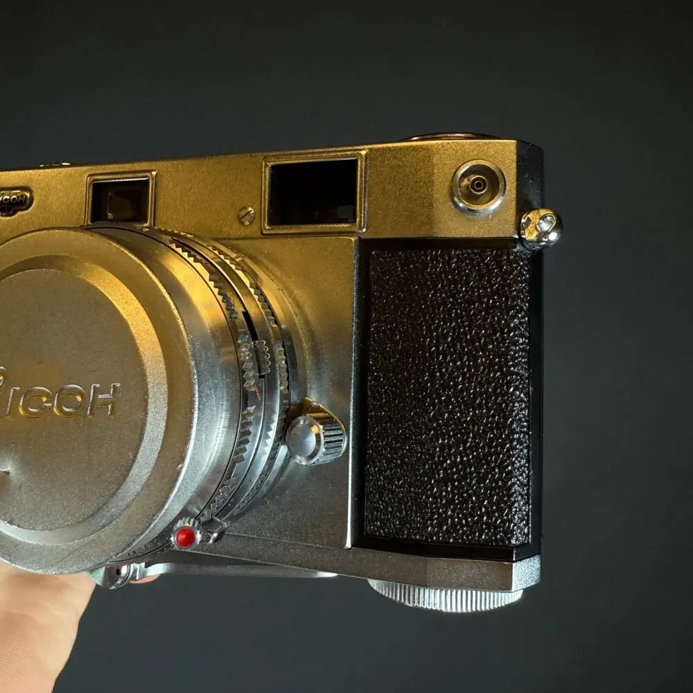 Ricoh S-2 Film Camera Body w/ 45mm f/2.8 Lens W Leather Case, box, Sekonic L-2